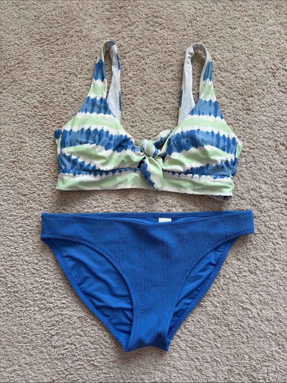 aerie Blue & Green Tie-Dye Bikini Set